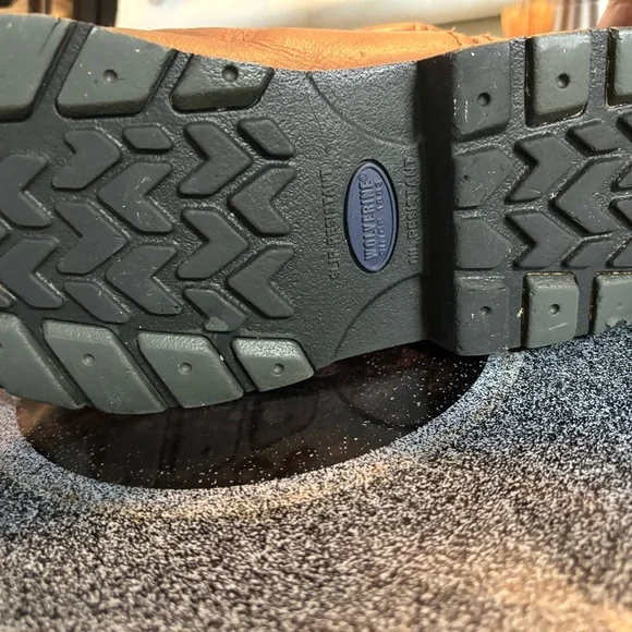 Wolverine Mens Brown Leather Soft Toe Work Boot Oil Slip Resistant Since 1883 - Picture 10 of 11